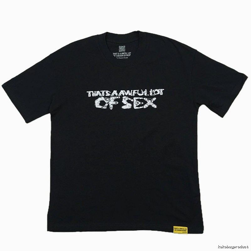 ALOCS Letter Printed Street Style Black T-Shirt