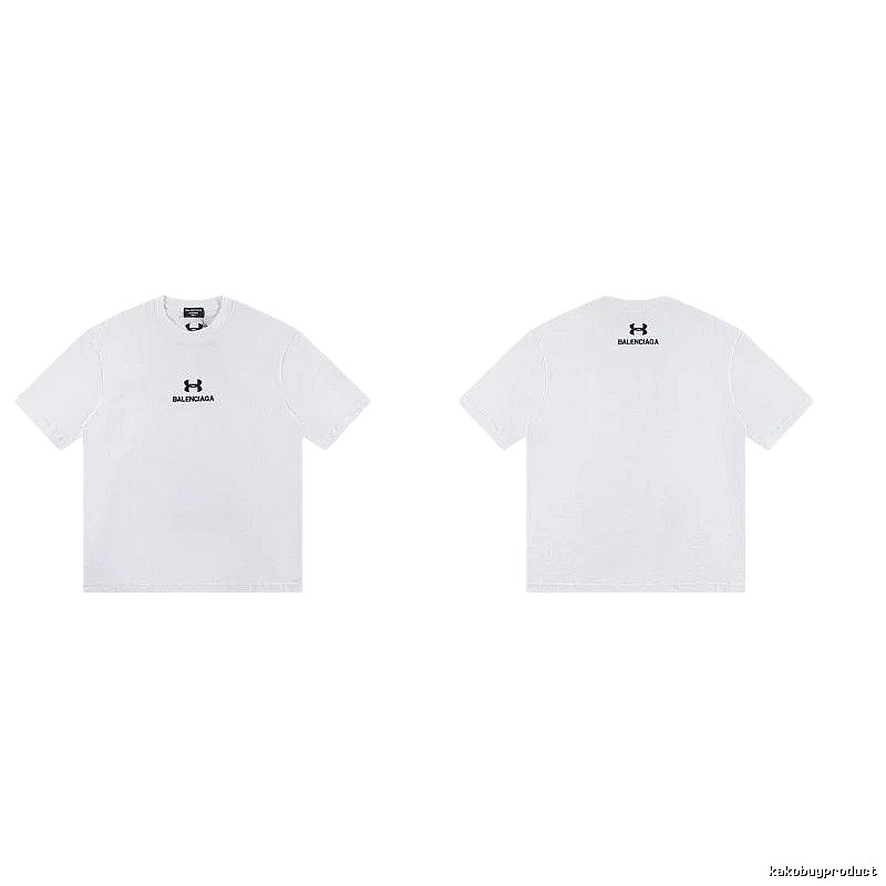 Balenciaga Co-branded Trendy Printed White T-Shirt