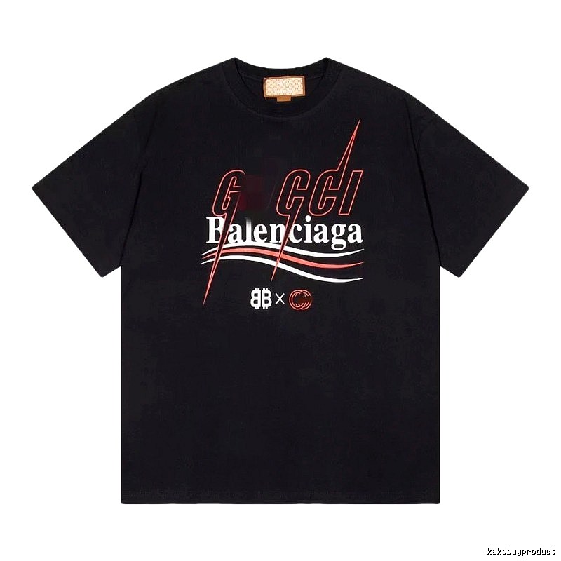 Balenciaga Co-branded Trendy Style Black Short-sleeve T-shirt