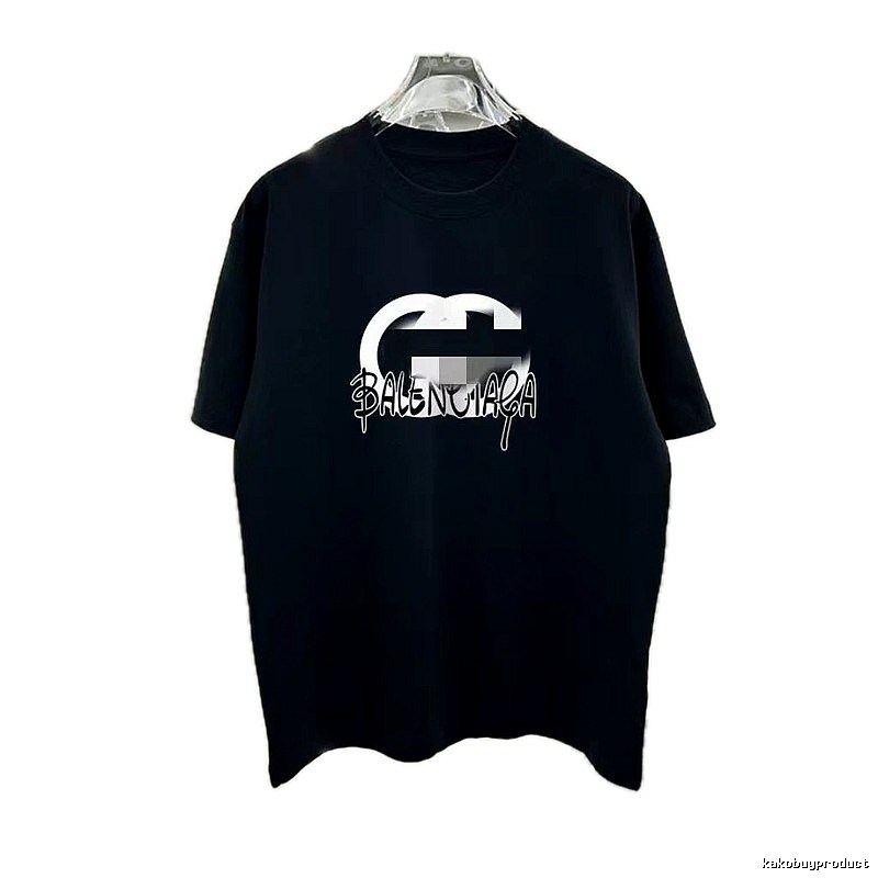 Balenciaga Graffiti Street Style Black Short-sleeve T-shirt