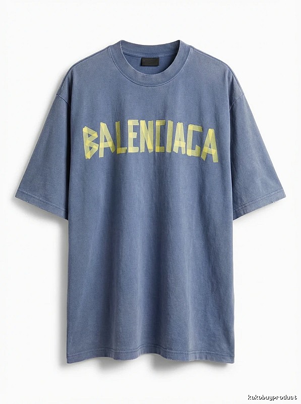 Balenciaga letter-style blue T-shirt