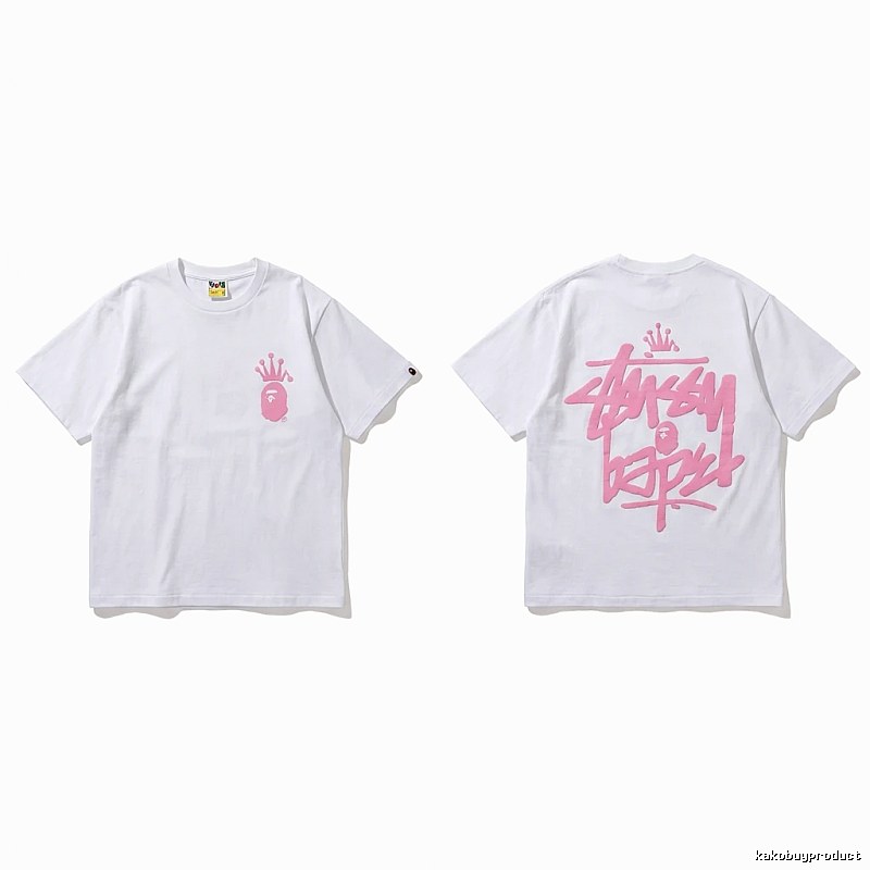 Bape Crown Graffiti Style White T-shirt