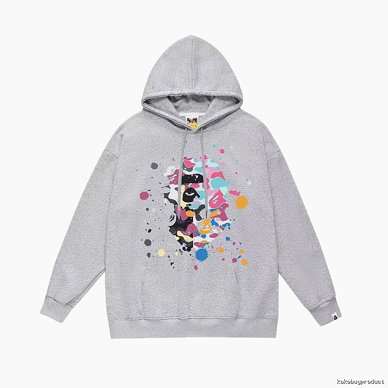 Bape splatter - ink style grey hoodie