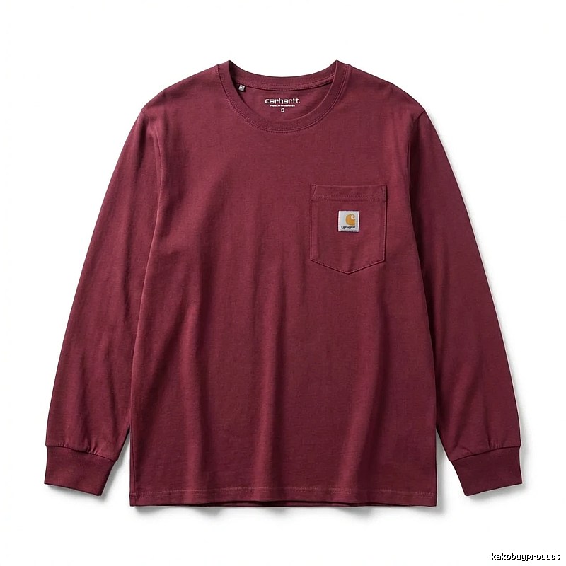 Carhartt basic simple wine red long sleeves