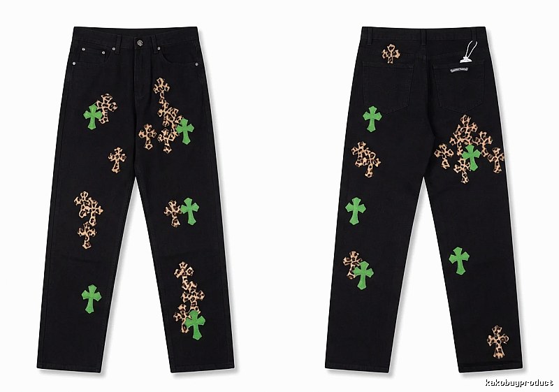 Chrome Hearts black trendy cross jeans