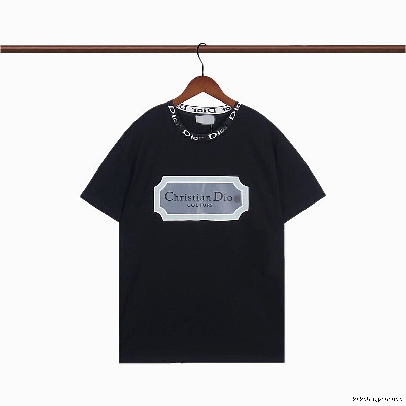 Dior Couture Minimalist Style Black Short-Sleeve T-Shirt