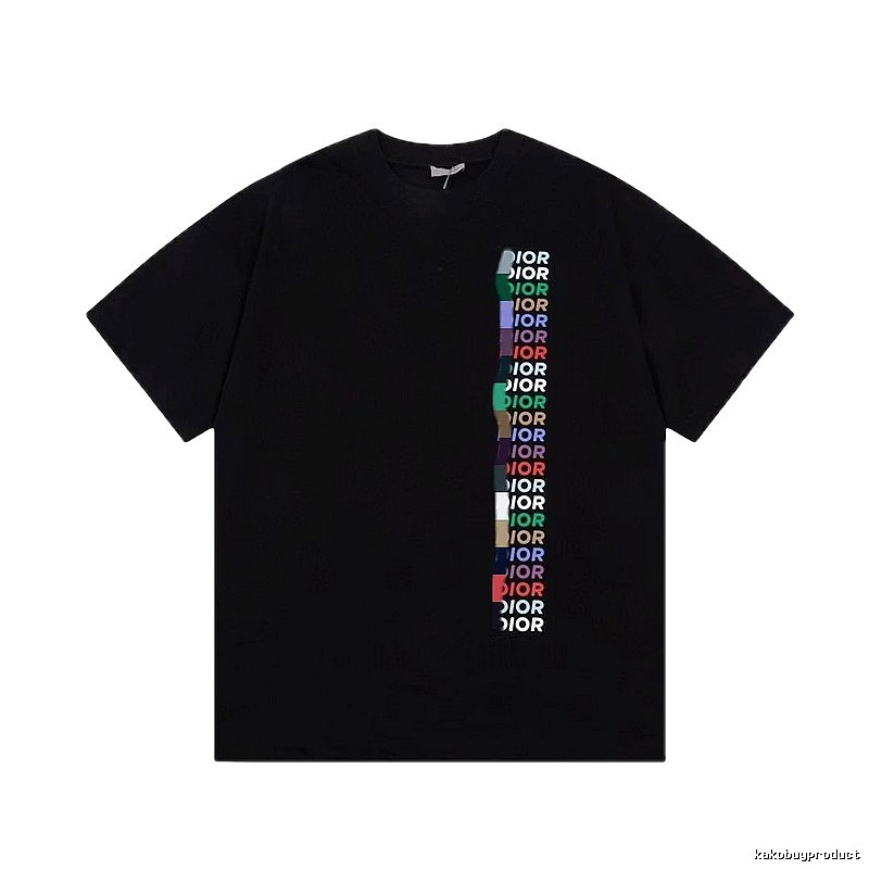 Dior Trendy Black T-Shirt with Colorful Letters