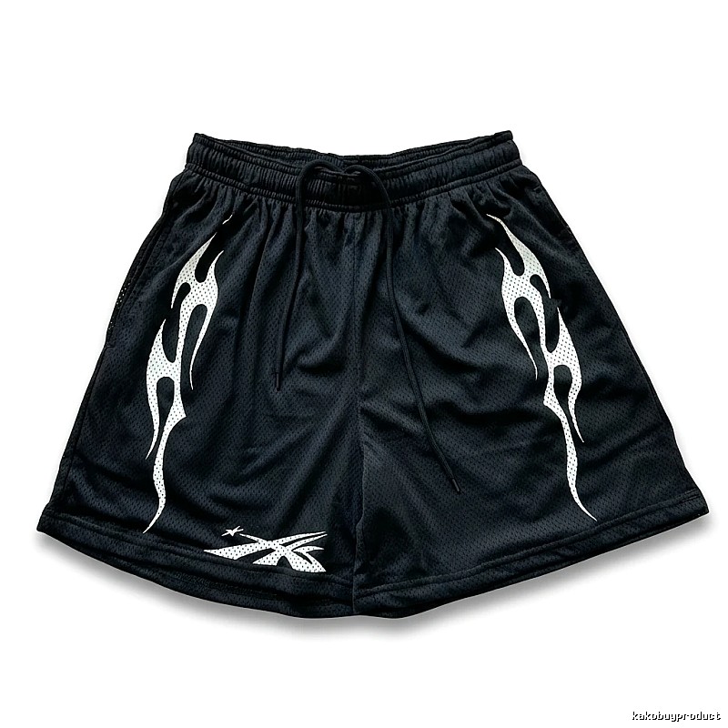 Hellstar Flame Wind Black Shorts