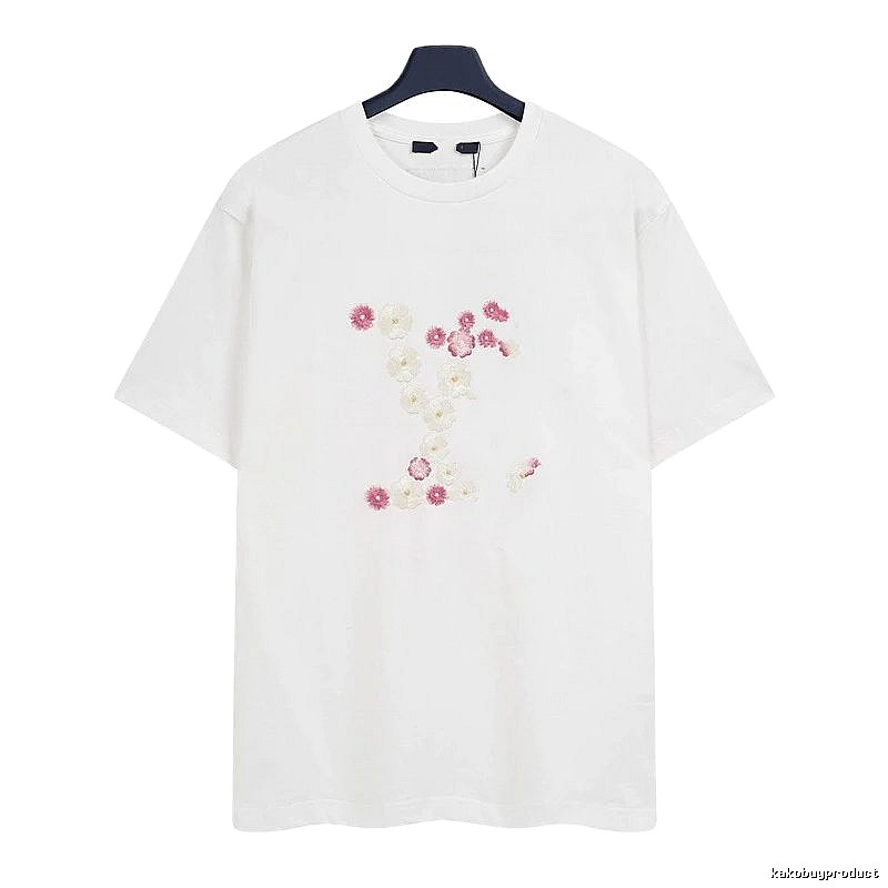 Louis Vuitton Floral Embroidered Casual White T-Shirt