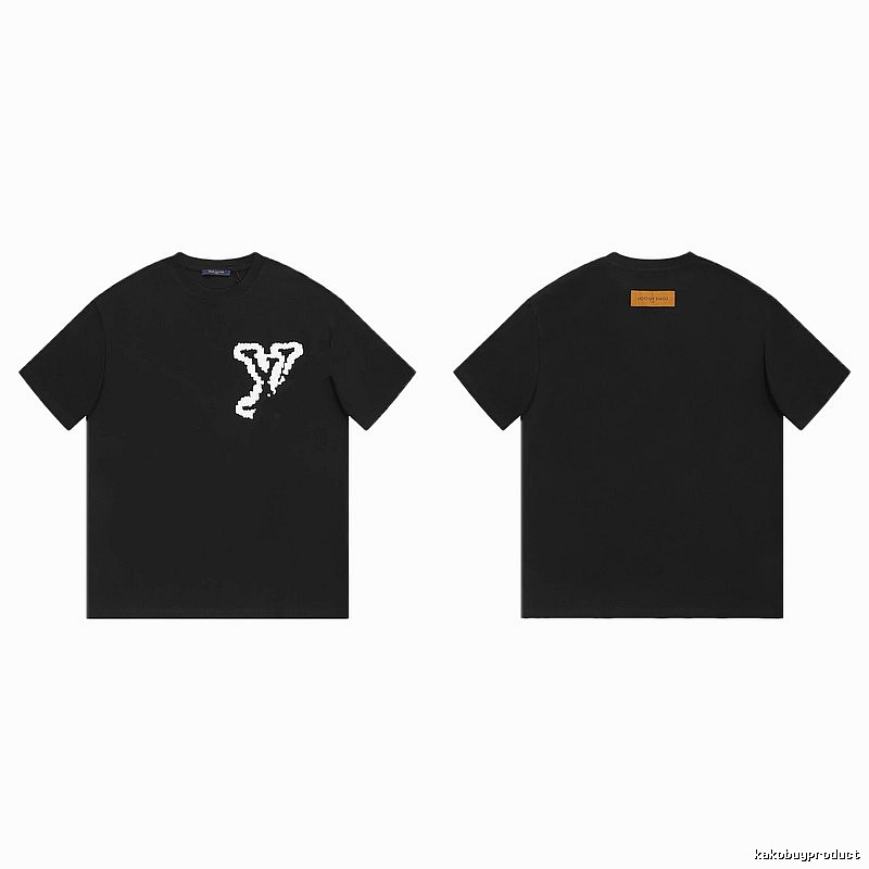 Louis Vuitton Graffiti Trend Style Black T-shirt