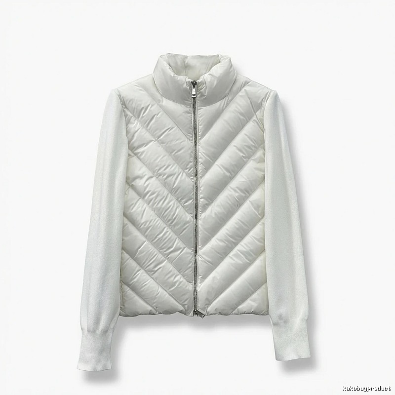 Moncler diamond - patterned stylish white down jacket