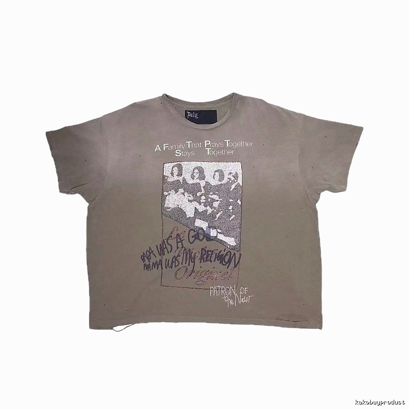 Paly Hollywood Portrait Print Vintage Gray T-shirt
