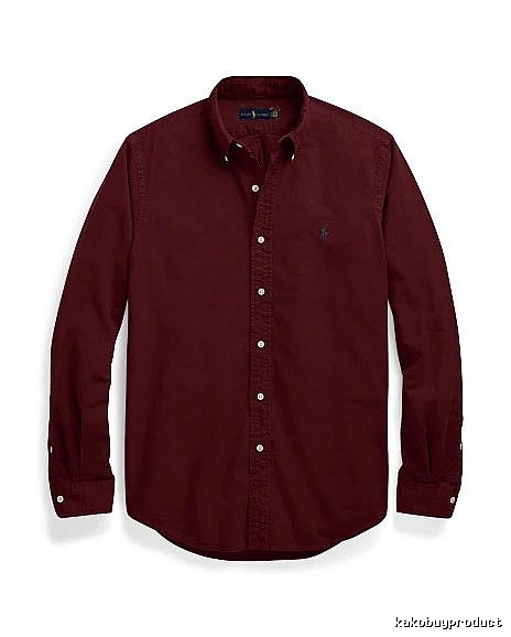 Ralph Lauren Burgundy Red Button-Down Shirt Daily Styling