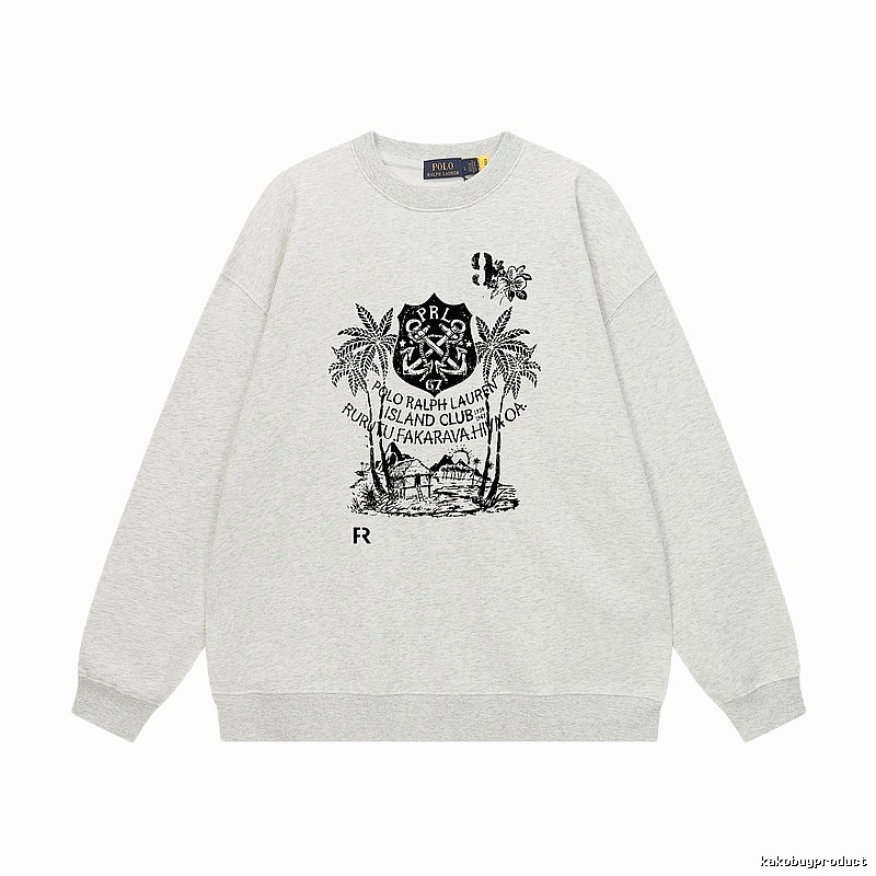 Ralph Lauren retro-style light gray sweatshirt