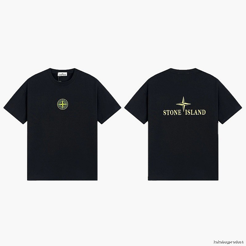 Stone Island Compass Series Streetwear Black Short Sleeve T-Shirt