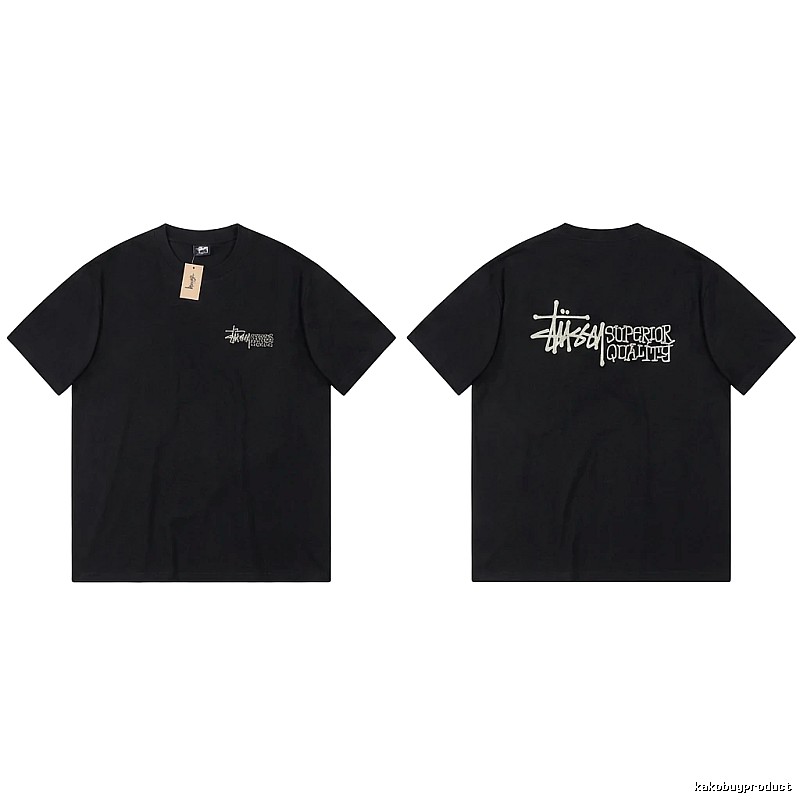 Stussy basic simple style black T-shirt