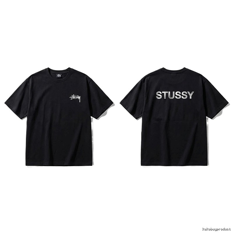 Stussy classic black trendy T-shirt
