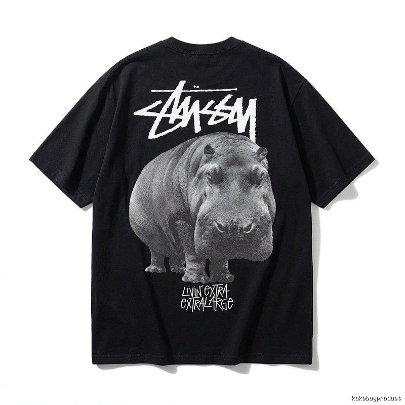 Stussy Hippo Print Black T-shirt