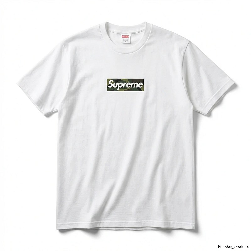 Supreme Camouflage Simple White T-shirt