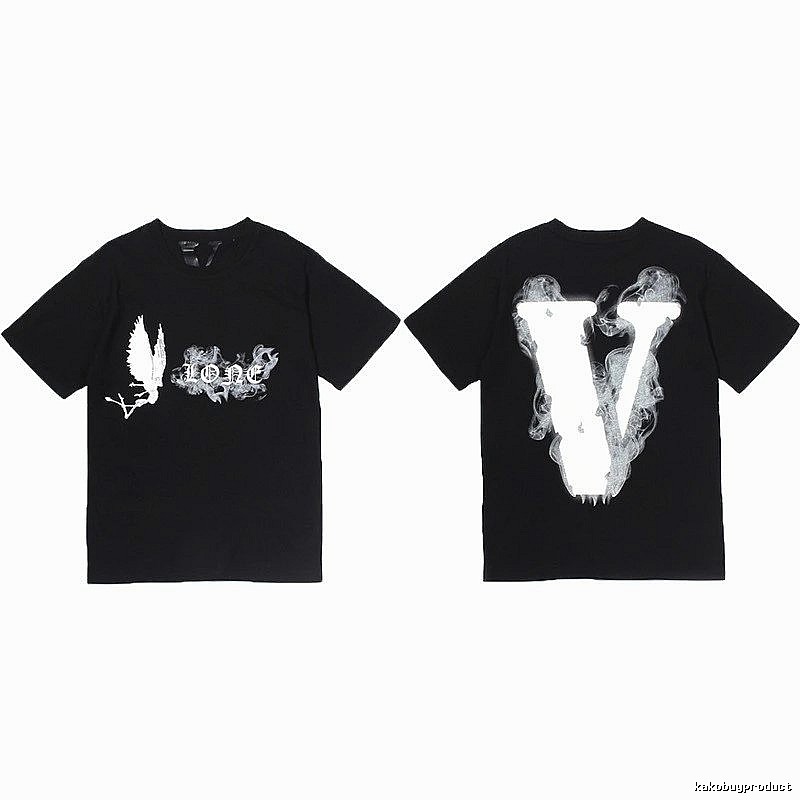 Vlone Premium Style Logo T-shirt Black Purple Vlone for Minimal Outfits