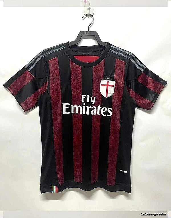 AC Milan Daily Retro soccer jersey Red Black Striped with Visual Detail