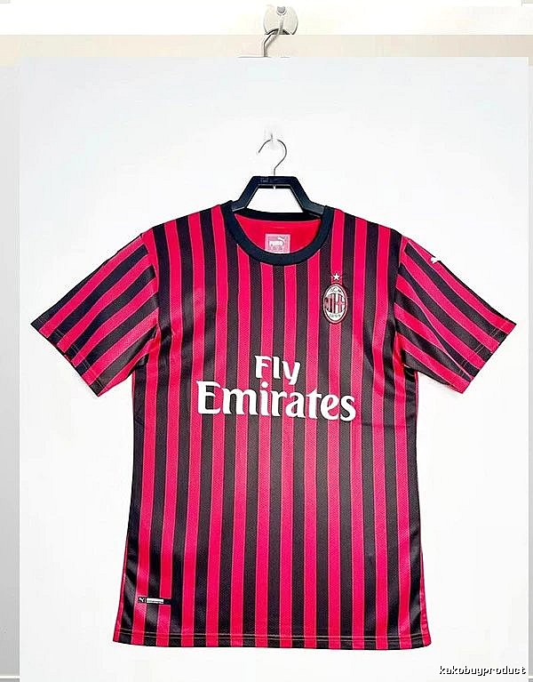 AC Milan Lightweight Retro soccer jersey Red Black Striped for Gift Ideas