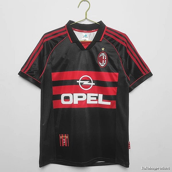 AC Milan Streetwear Retro soccer jersey Red Black Striped with Logo Accent