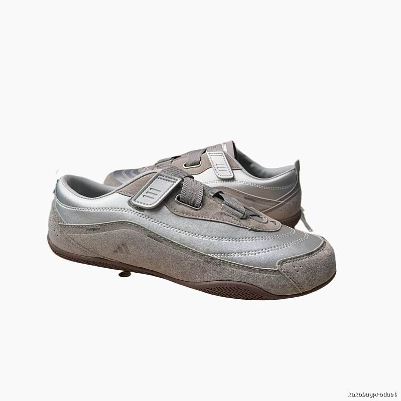 Adidas retro-style silver-gray sports shoes