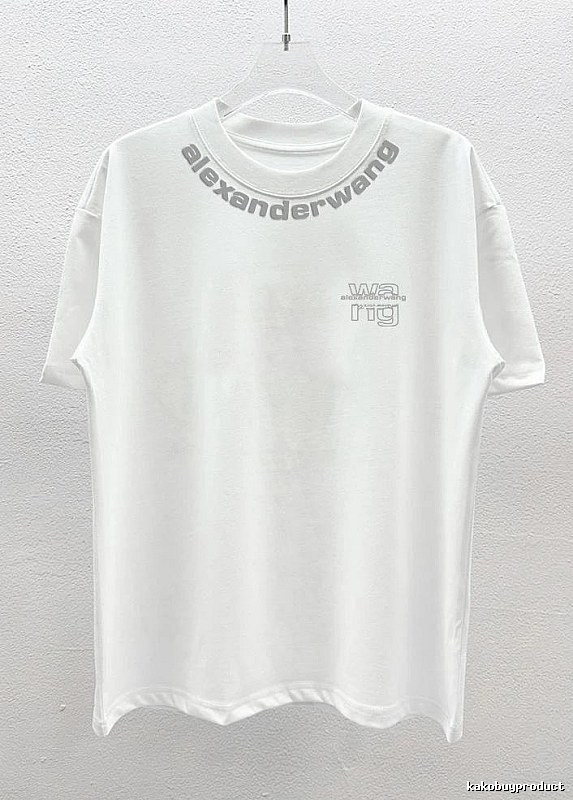Alexander Wang Printed Street Style White T-Shirt