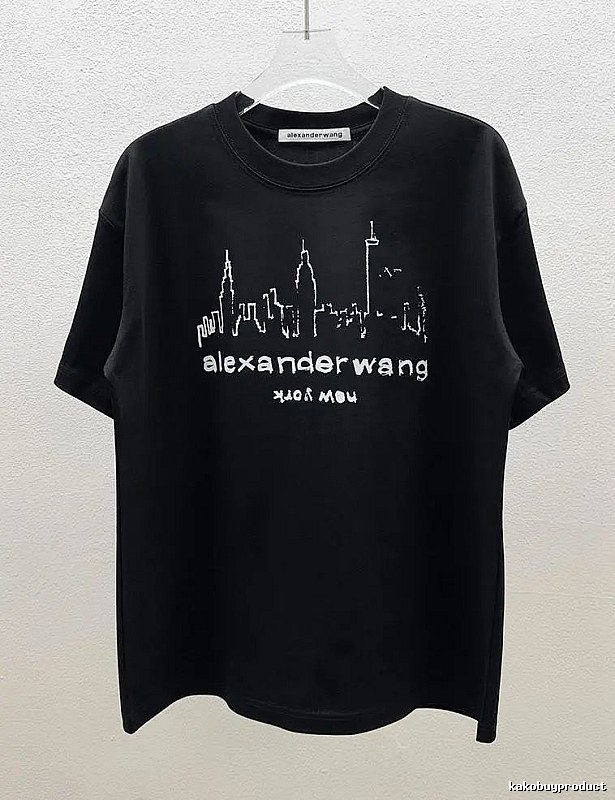 Alexander Wang Trendy & Cool Skyline Print Black T-Shirt