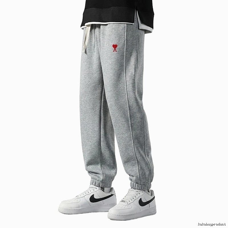 AMI & Easy Casual Style Grey Sweatpants