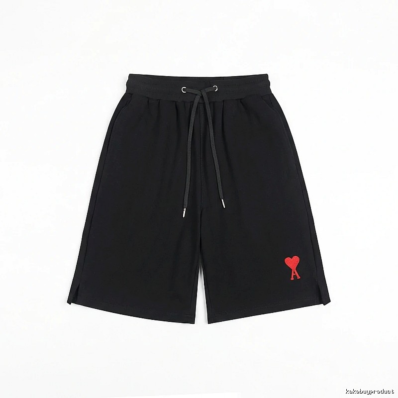 AMI Embroidered Love Heart Casual Shorts