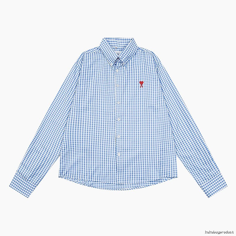 AMI Love Blue Checkered Shirt