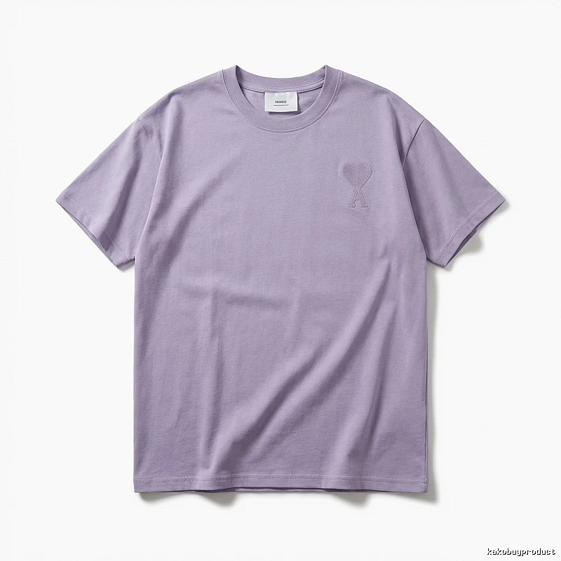 AMI Love Minimalist Style Light Purple T-shirt