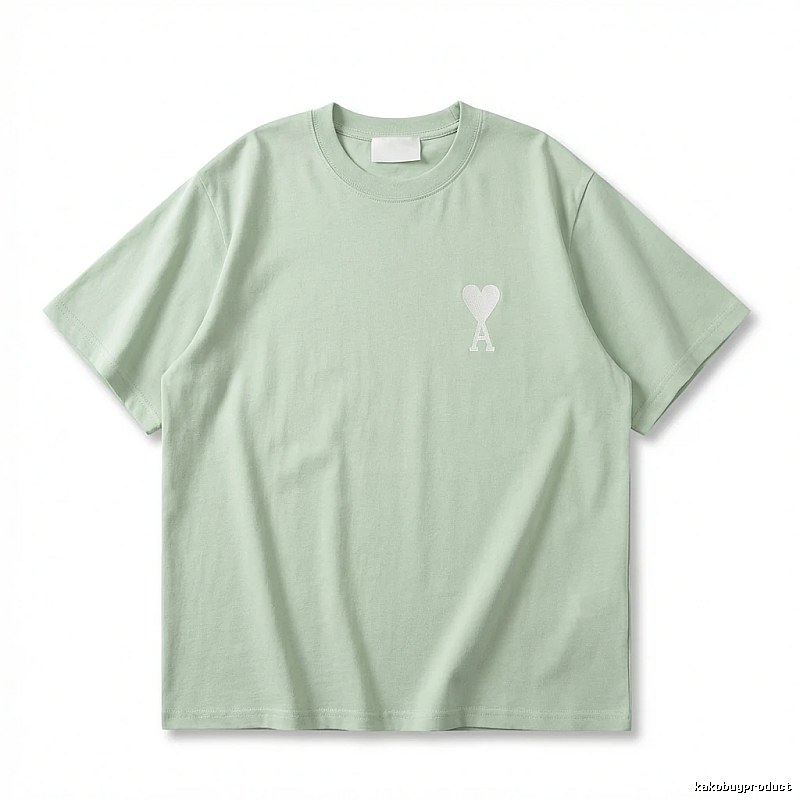 AMI Love Series Simple Style Light Green T-shirt