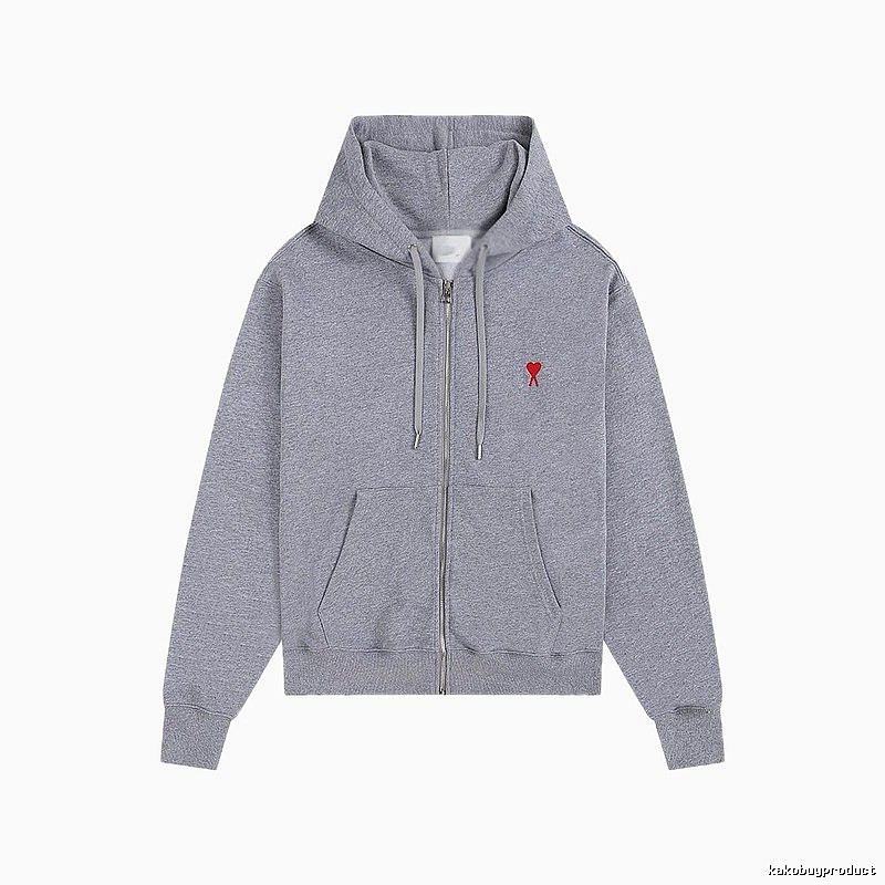 Ami Love Series Trendy Brand Grey Hoodie