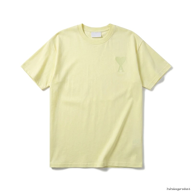 AMI Love Simple Style Yellow T-shirt