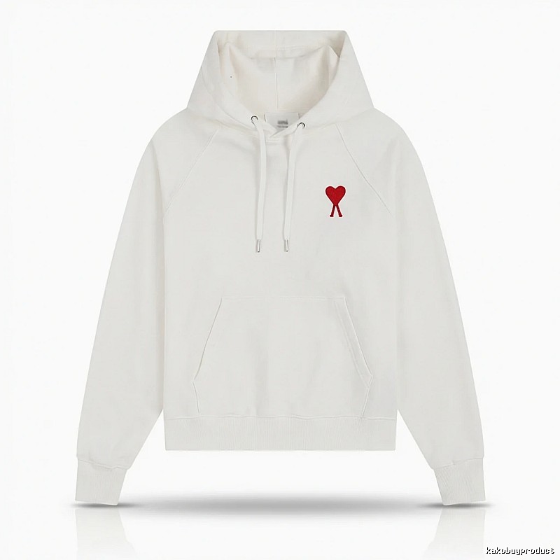 AMI Love Simple White Hoodie