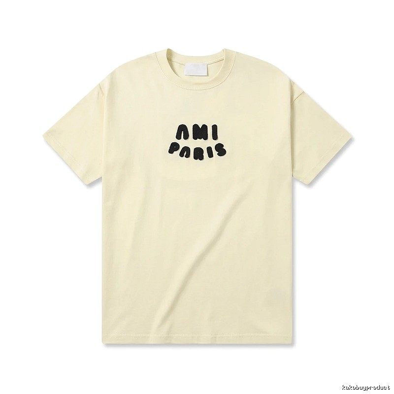 AMI Paris Casual Style Off-White T-shirt