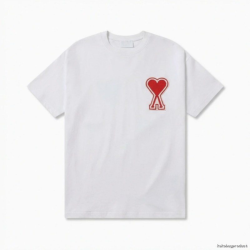 AMI series minimalist style white T-shirts