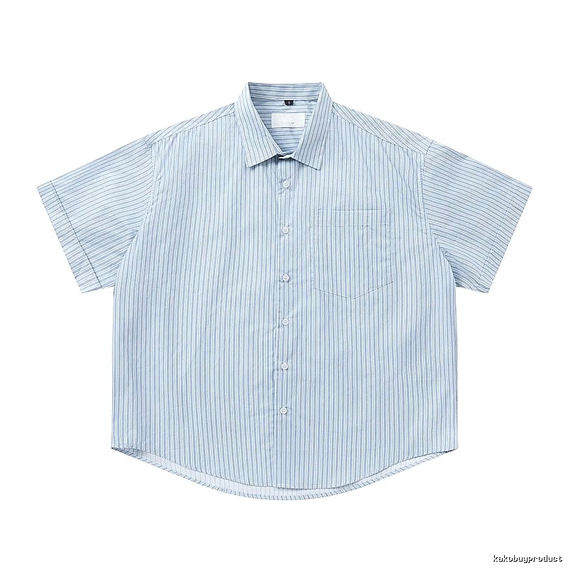 AMI striped minimalist style blue shirt