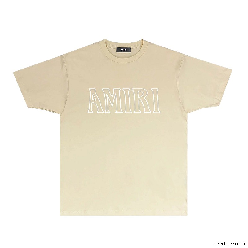 AMIRI Basic Style Simple Beige T-shirt
