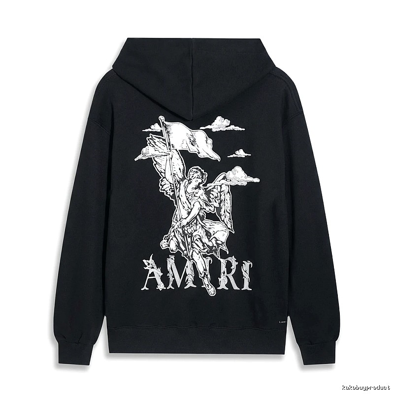 AMIRI Black Sweatshirt with Angel Print