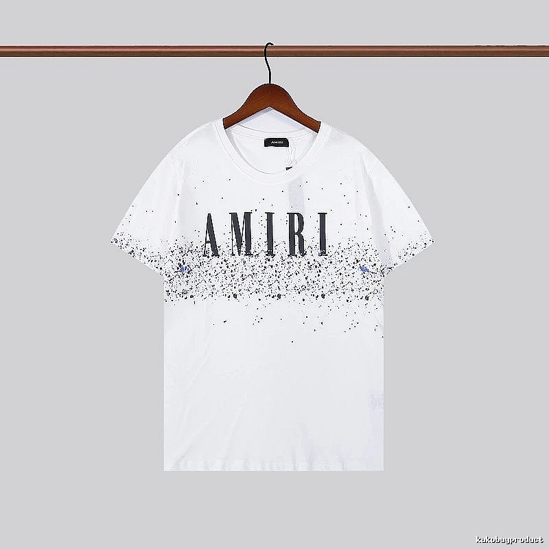 Amiri Logo Detail Graphic T-shirt White Blue Amiri with Relaxed Feel