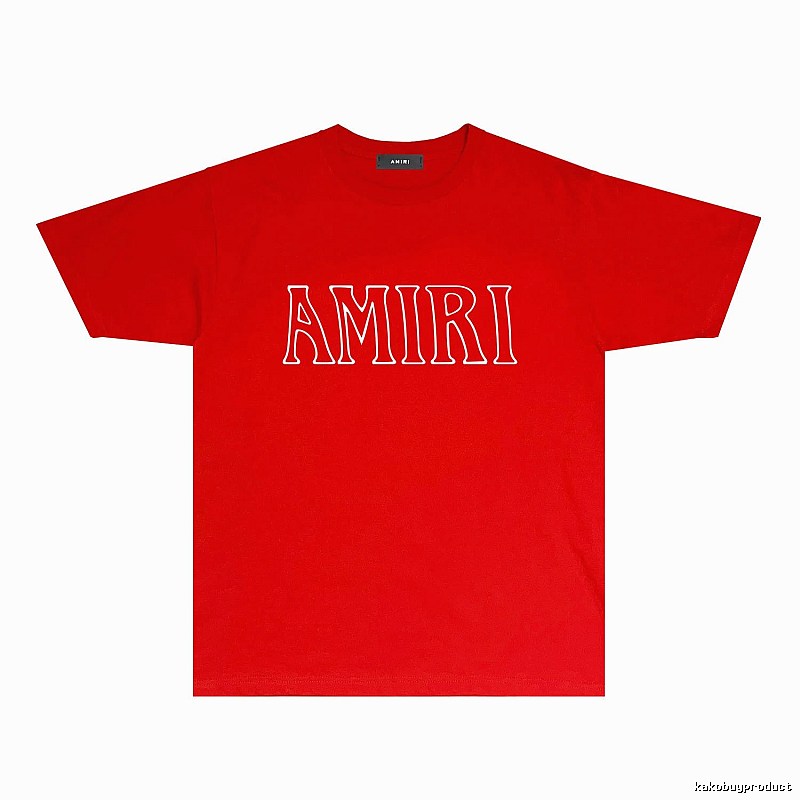 AMIRI minimalist style red T-shirt