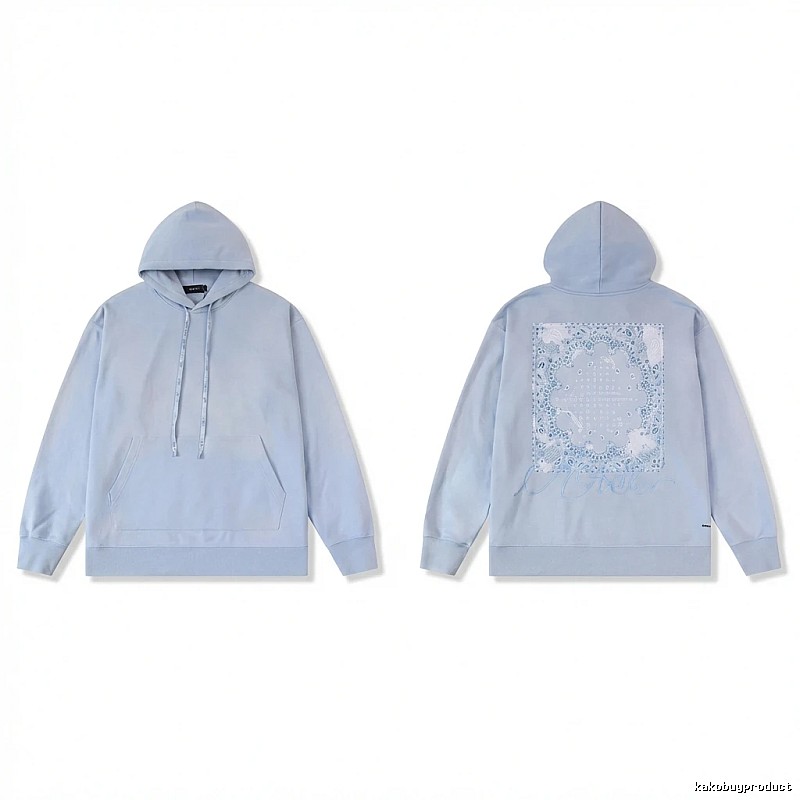 AMIRI Paisley Casual Light Blue Sweatshirt