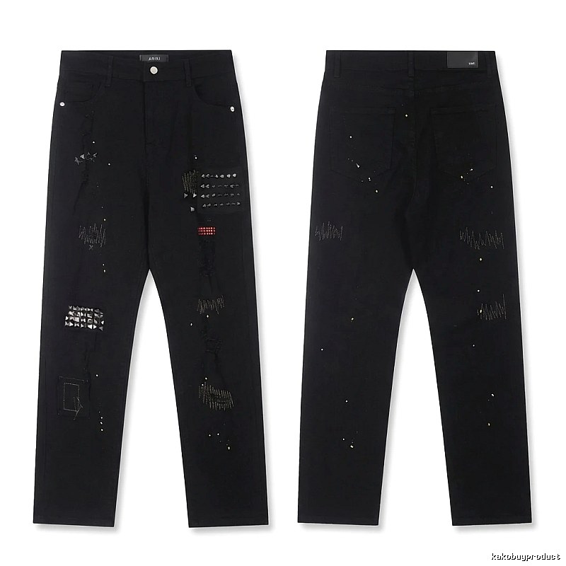 AMIRI Rivet Punk Style Black Pants