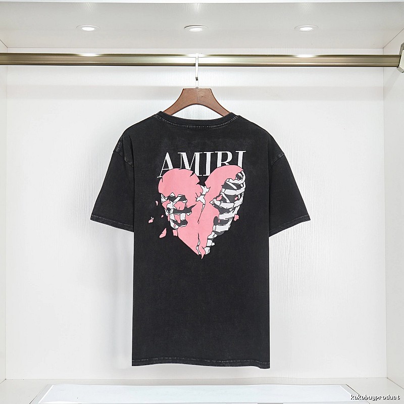 Amiri Summer Graphic T-shirt White Blue Amiri with Bold Graphic