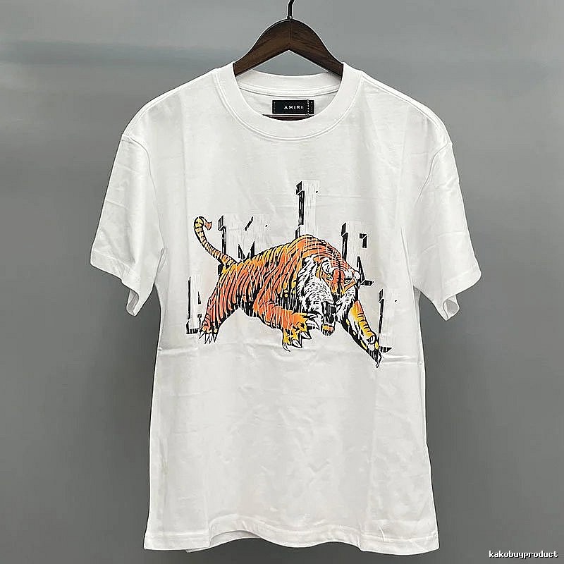 Amiri White Records Graphic T-Shirt Modern Fit