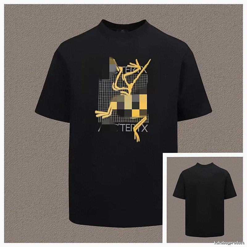 Arc'teryx Abstract Print Trendy Style Black T-Shirt